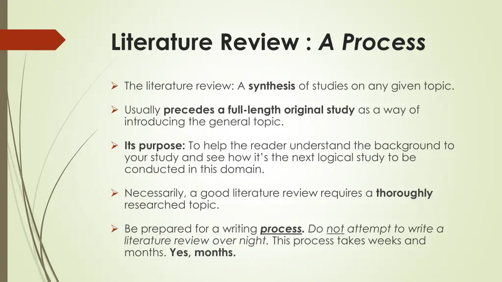 literature review a process