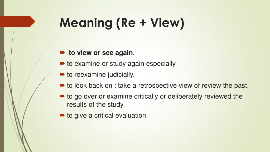 meaning re view