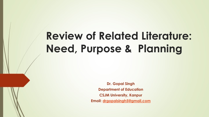 review of related literature need purpose planning