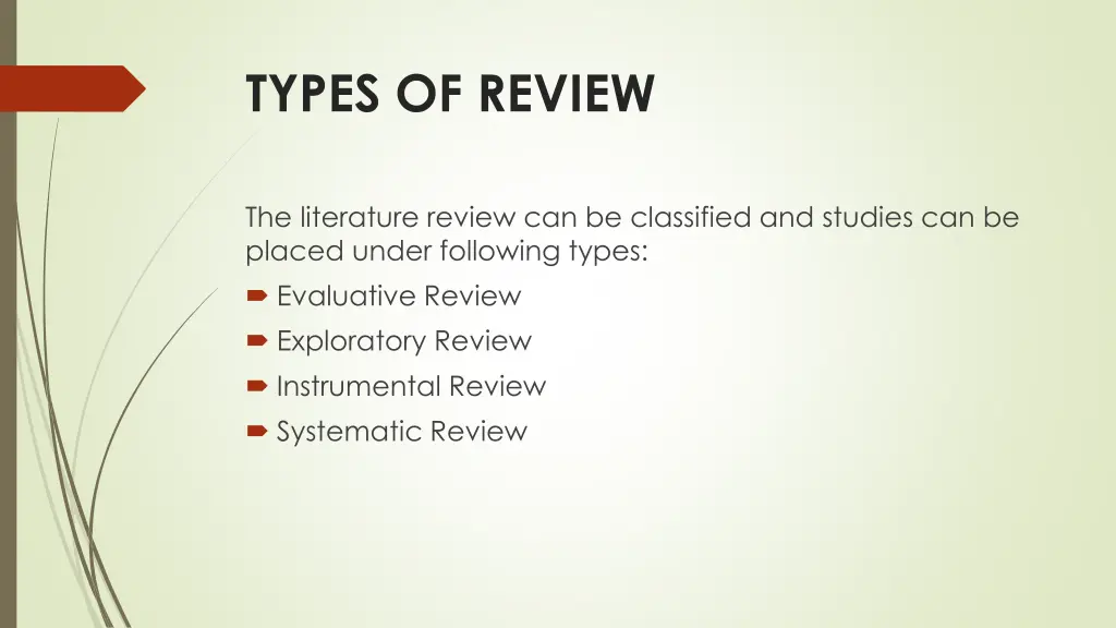 types of review