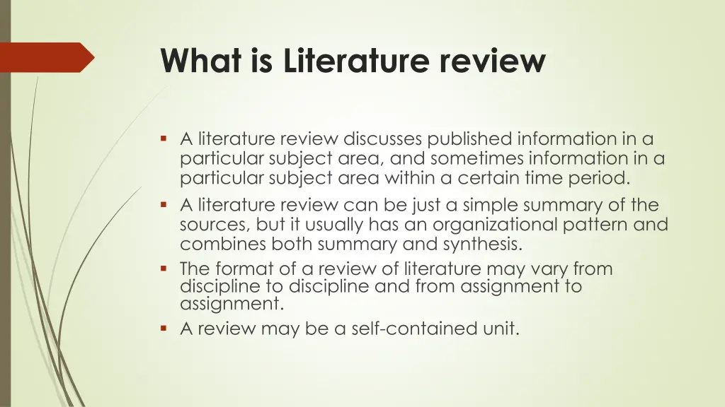 what is literature review