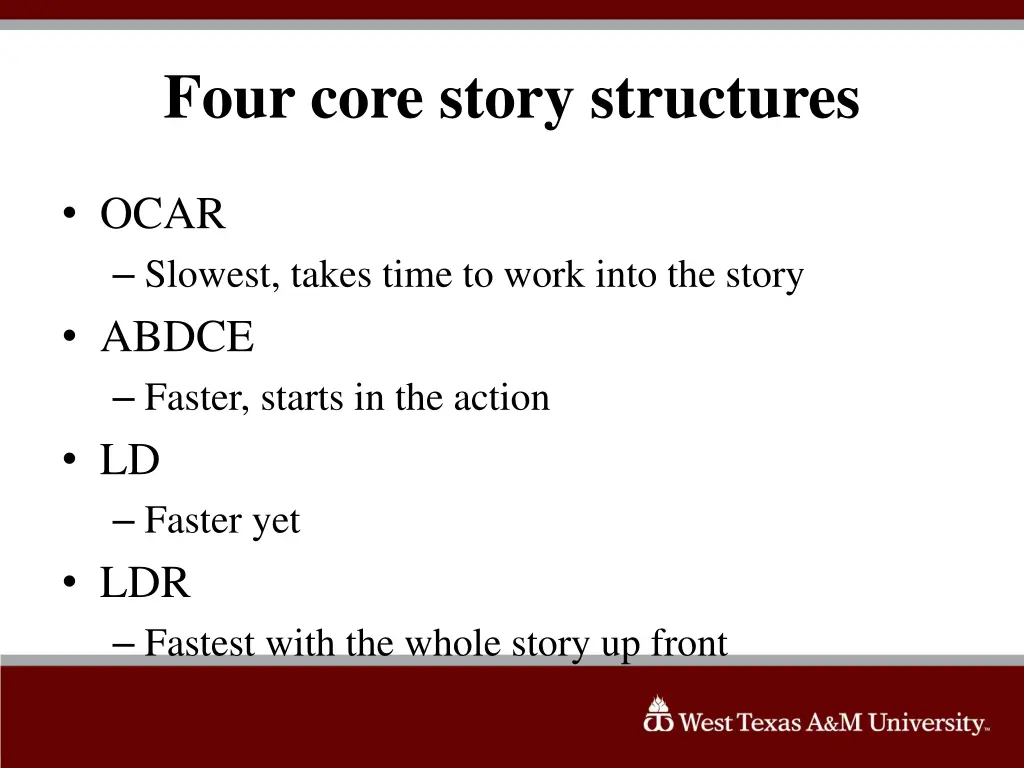 four core story structures