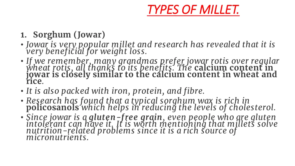 types of millet types of millet