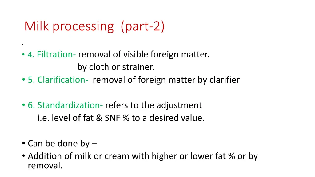 milk processing part 2