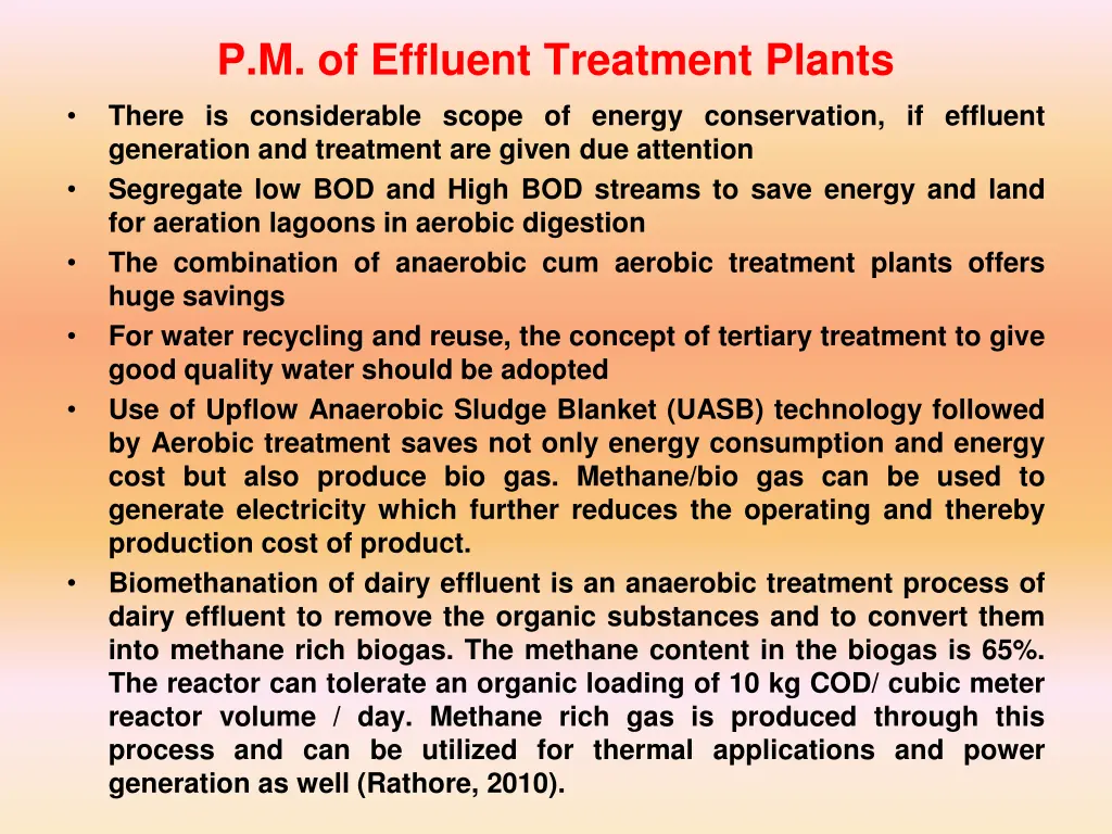 p m of effluent treatment plants