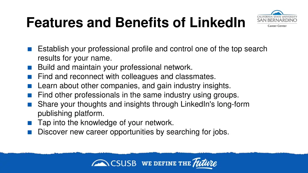 features and benefits of linkedin