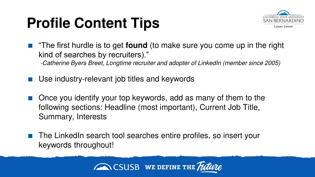 profile content tips