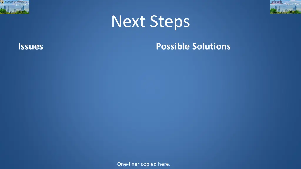 next steps