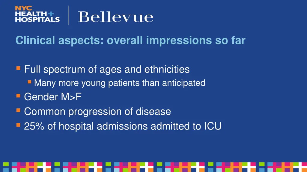 clinical aspects overall impressions so far