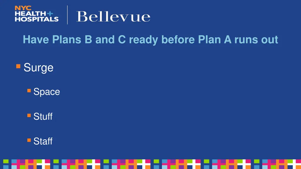 have plans b and c ready before plan a runs out