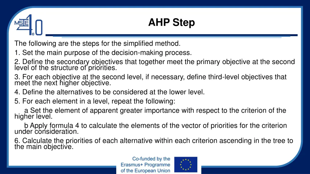 ahp step 1