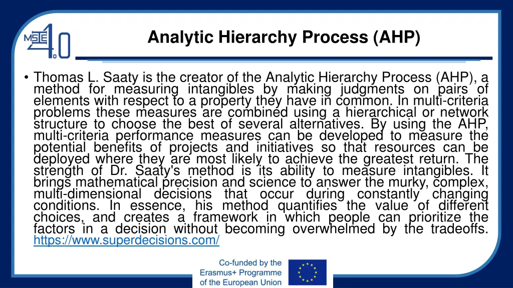 analytic hierarchy process ahp 2