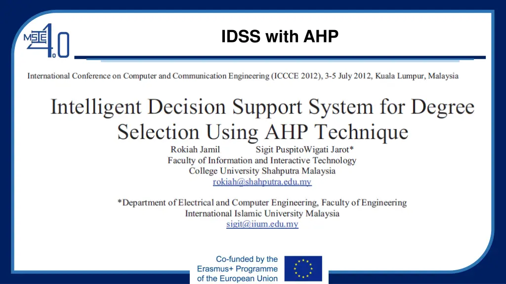 idss with ahp