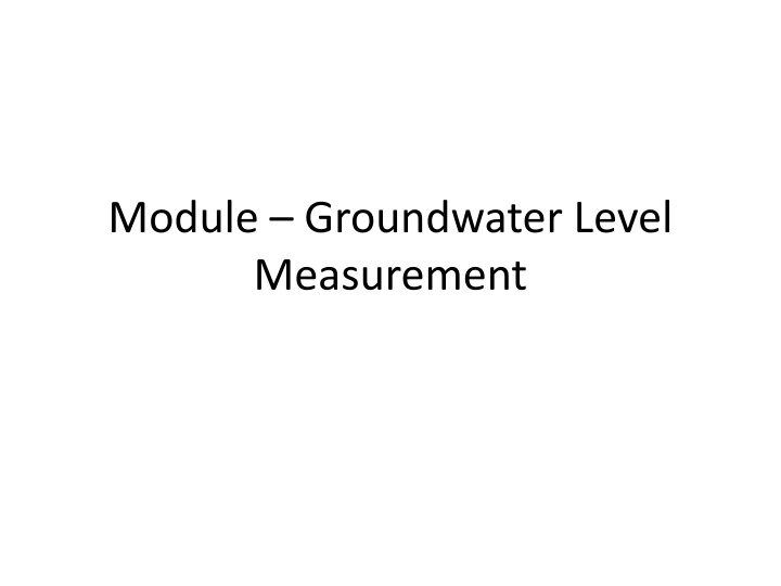 module groundwater level measurement