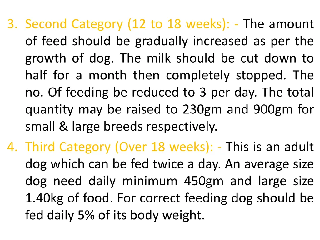 3 second category 12 to 18 weeks the amount