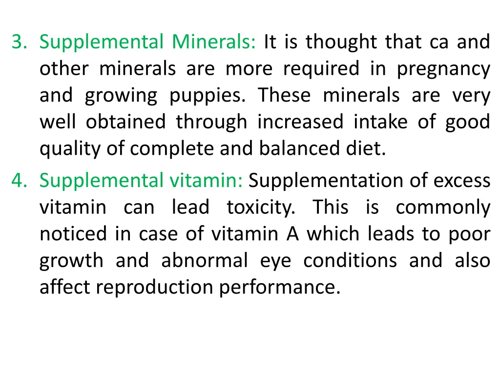 3 supplemental minerals it is thought that