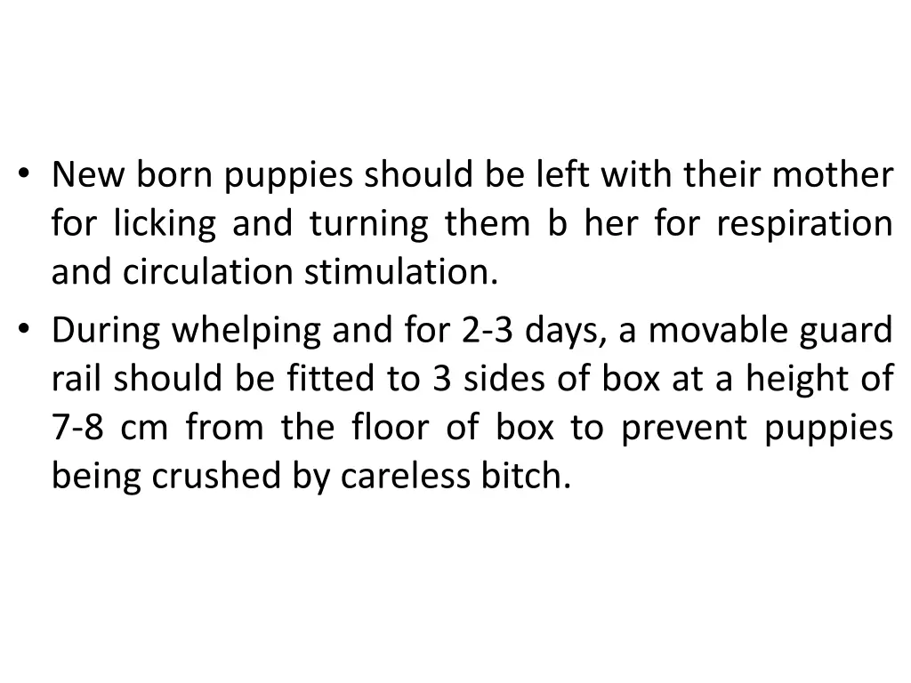 new born puppies should be left with their mother