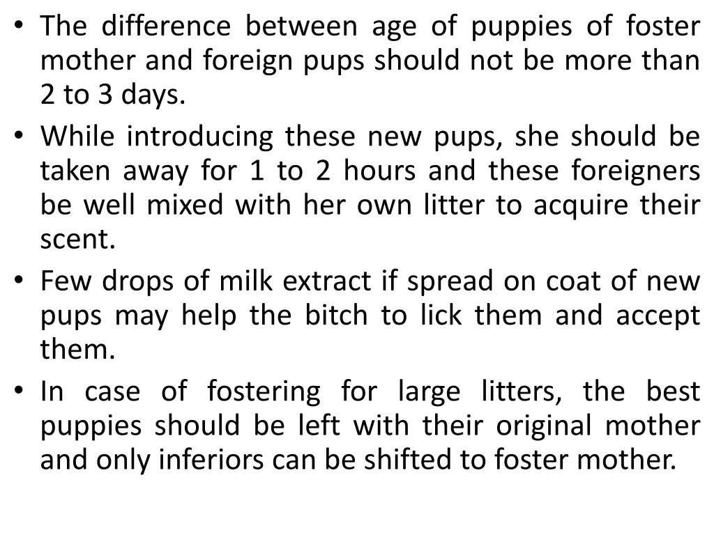 the difference between age of puppies of foster