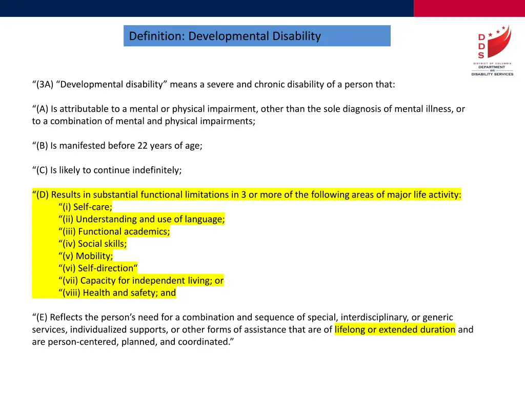 definition developmental disability