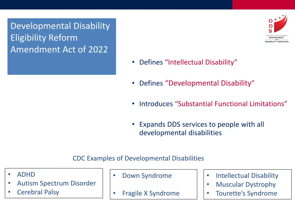 developmental disability eligibility reform 1