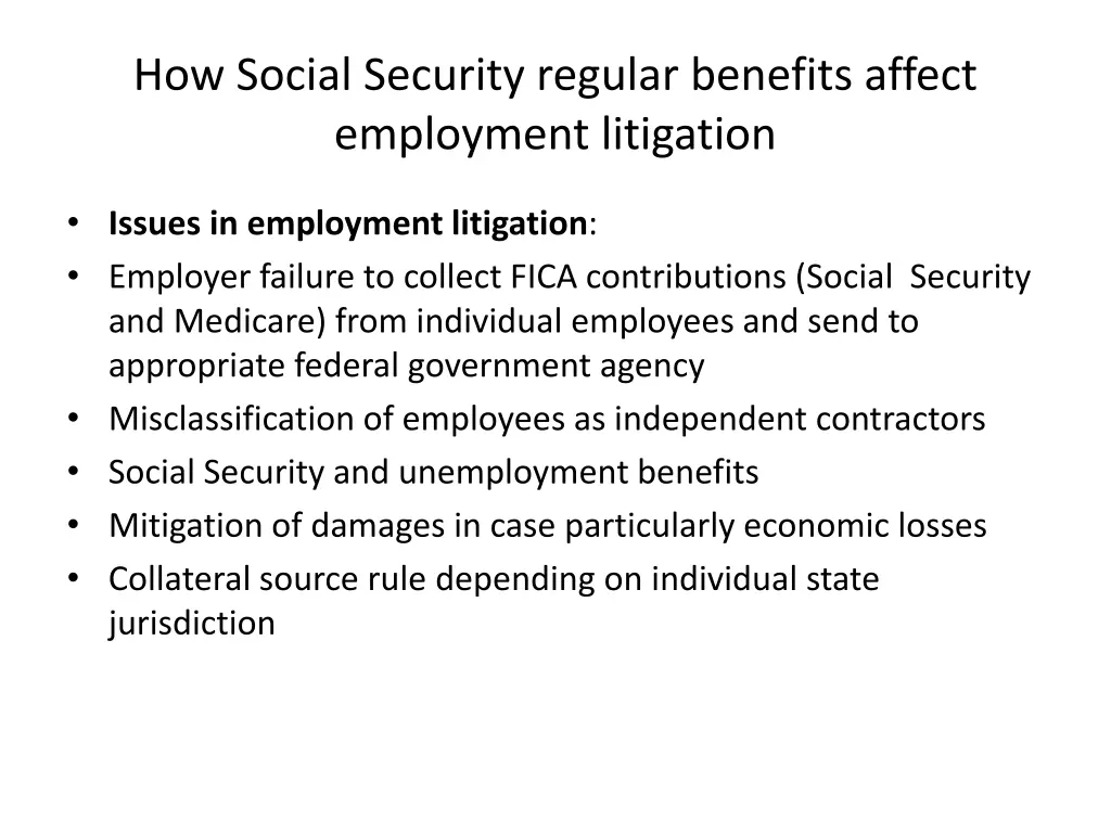 how social security regular benefits affect