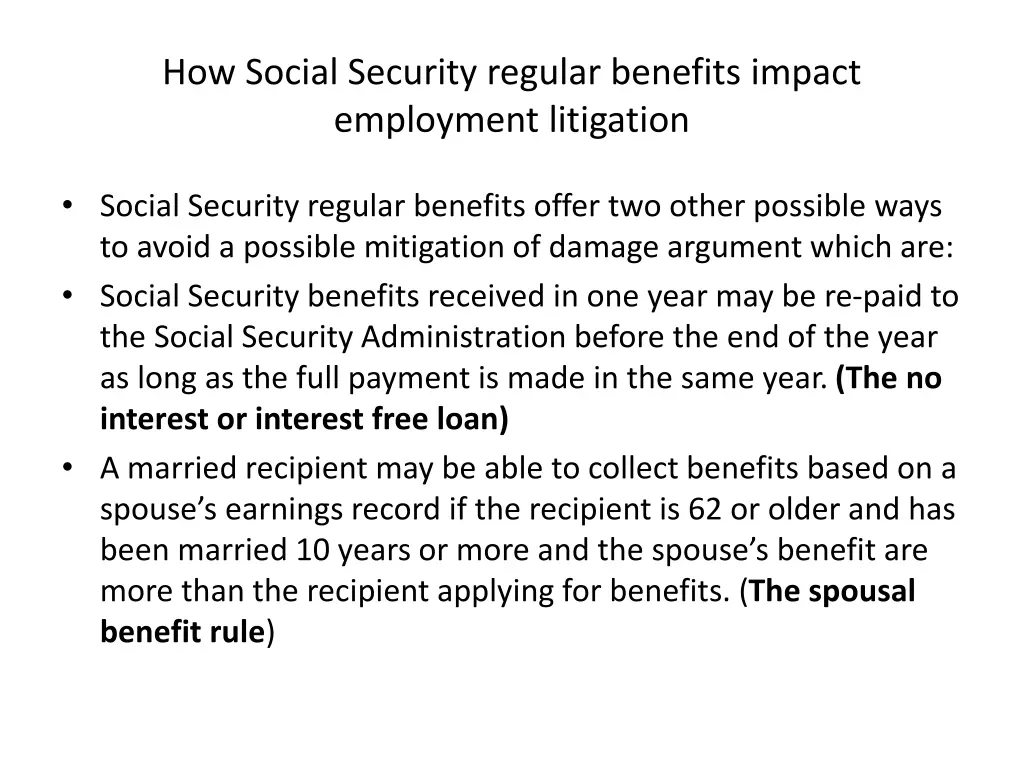 how social security regular benefits impact