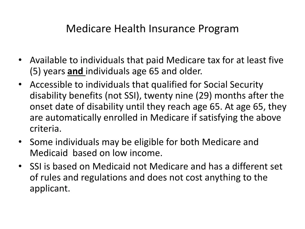 medicare health insurance program