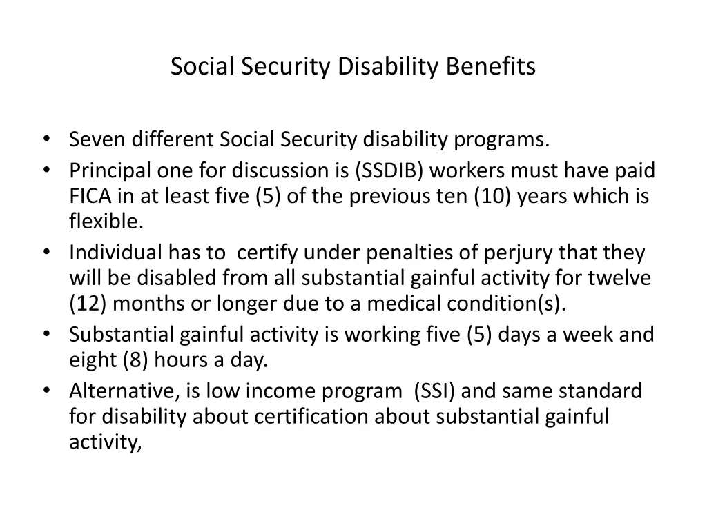 social security disability benefits