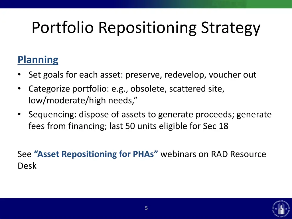 portfolio repositioning strategy