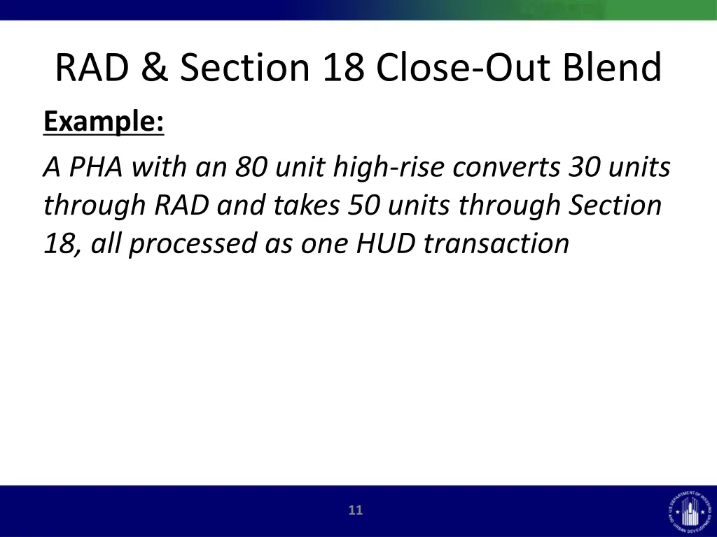 rad section 18 close out blend example a pha with