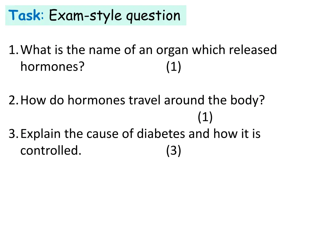 task exam style question