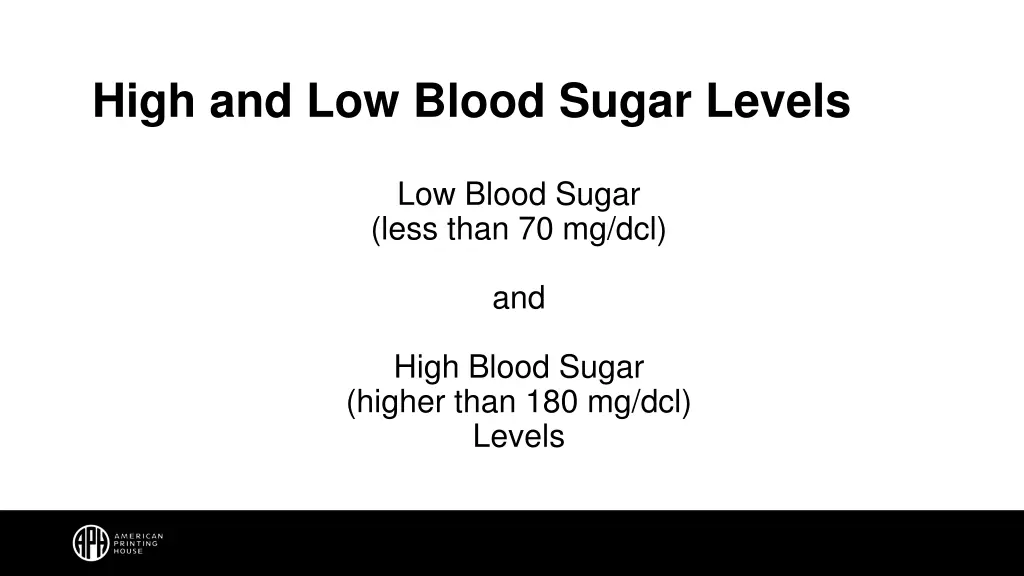 high and low blood sugar levels