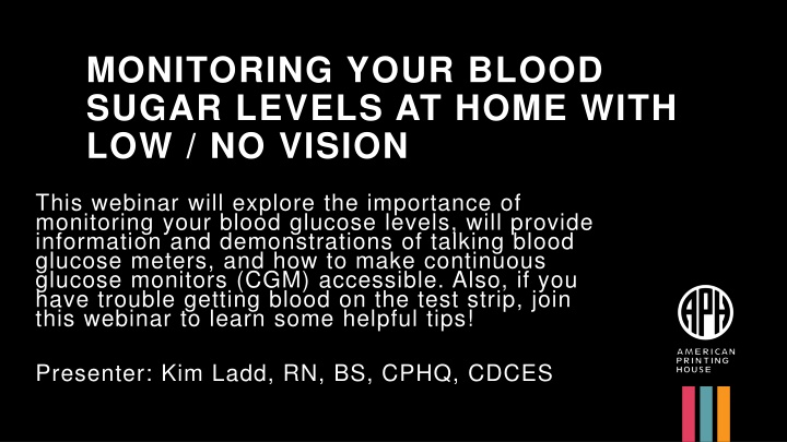 monitoring your blood sugar levels at home with