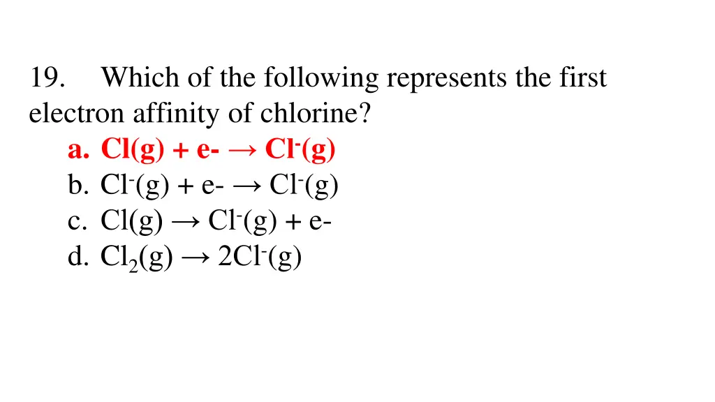 19 which of the following represents the first