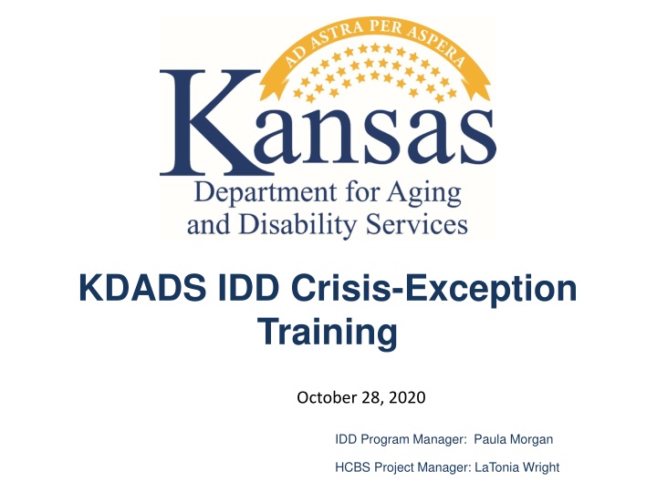 kdads idd crisis exception training