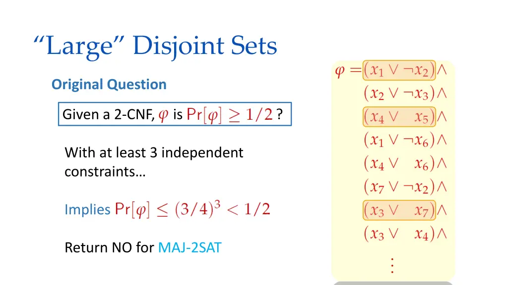 large disjoint sets