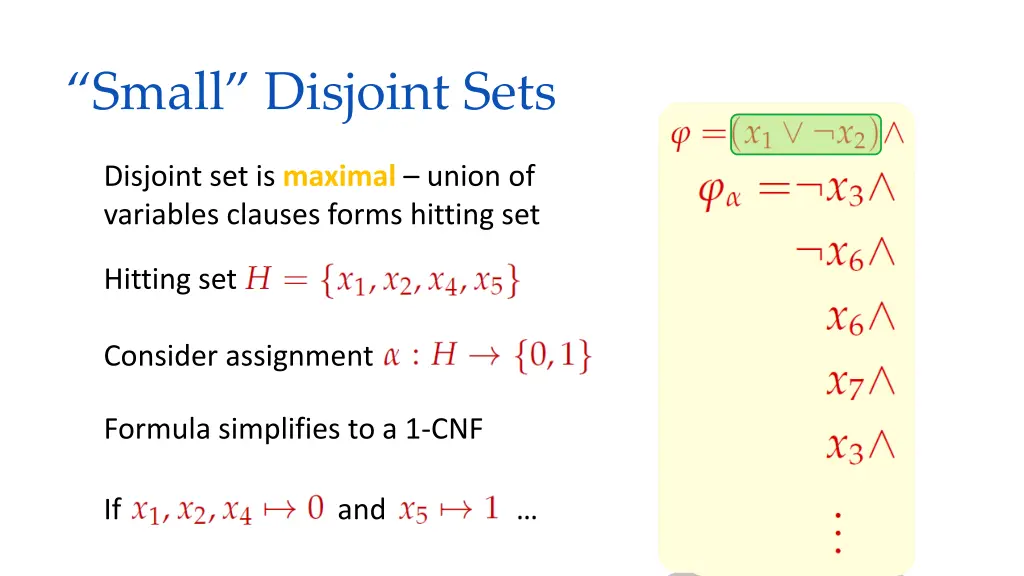 small disjoint sets