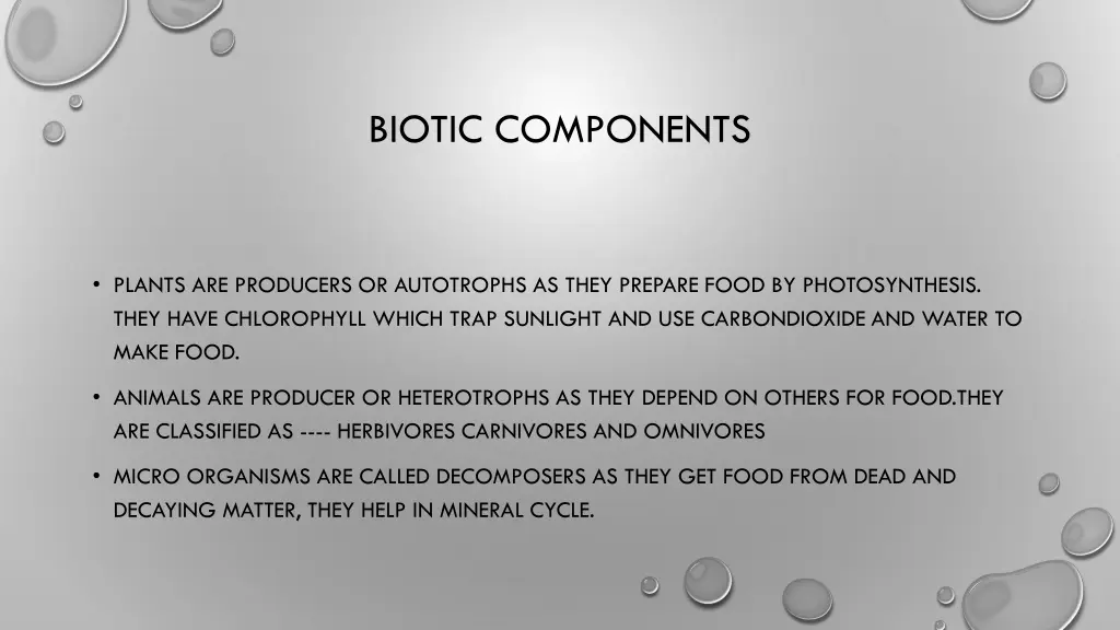 biotic components