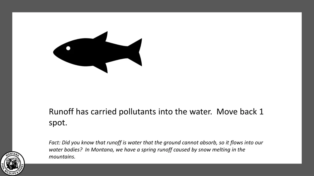 runoff has carried pollutants into the water move