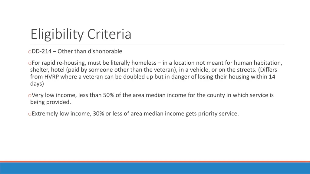 eligibility criteria