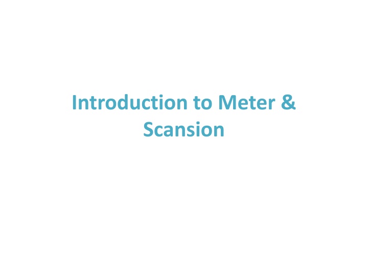 introduction to meter scansion