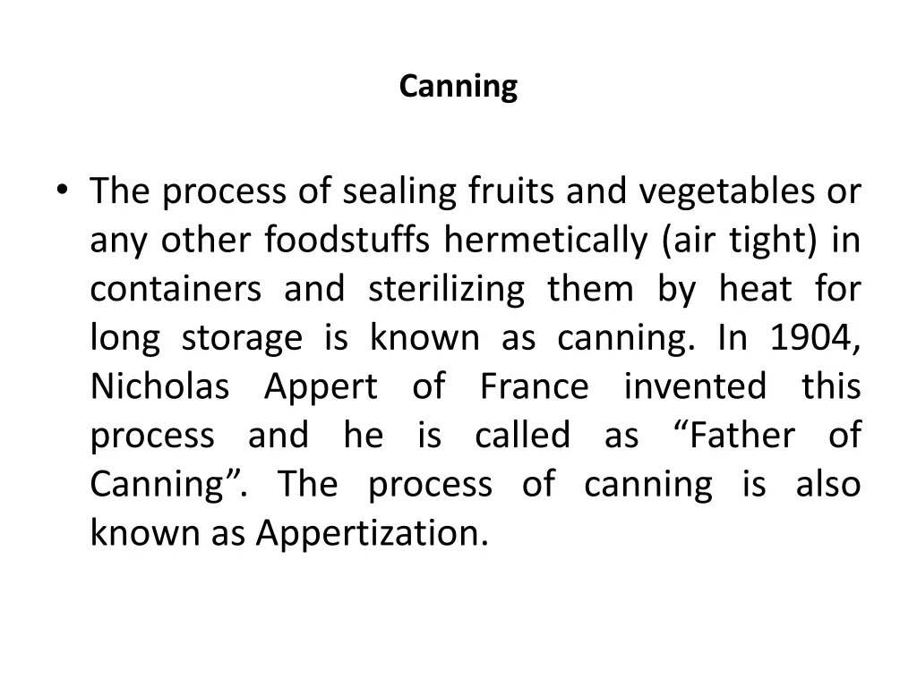 canning