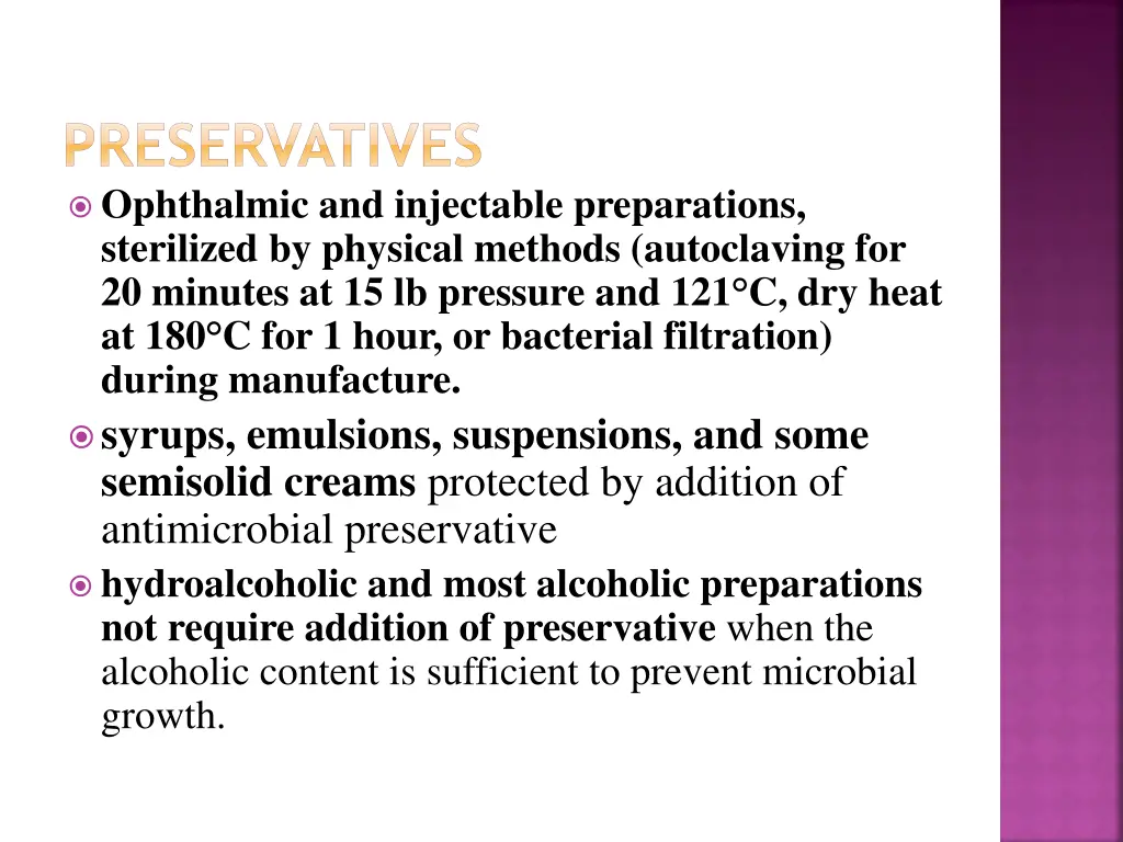 preservatives ophthalmic and injectable