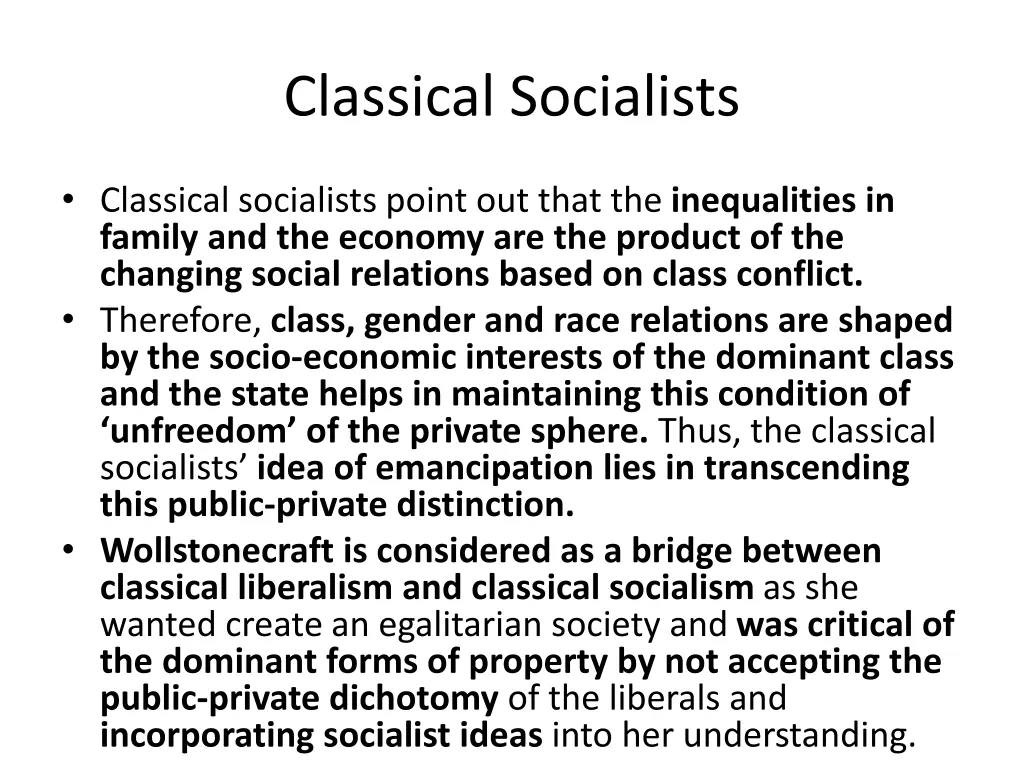 classical socialists