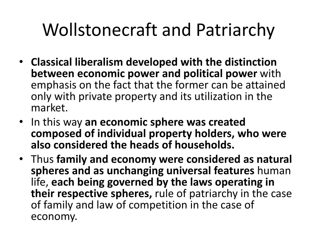 wollstonecraft and patriarchy