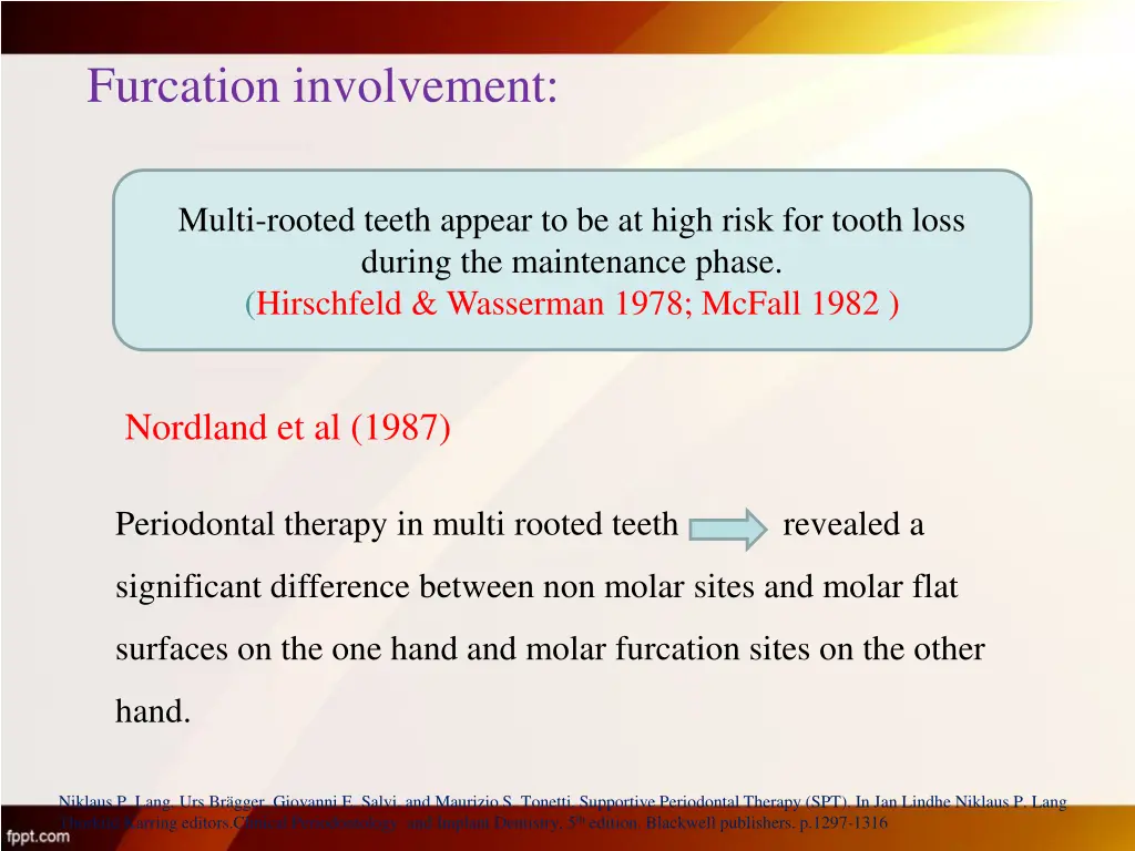 furcation involvement