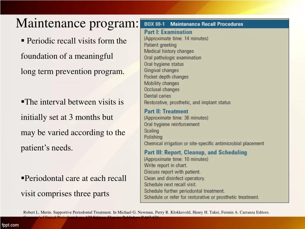 maintenance program