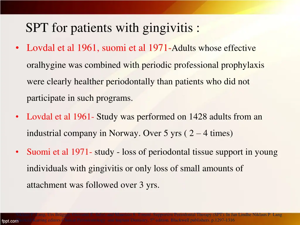 spt for patients with gingivitis