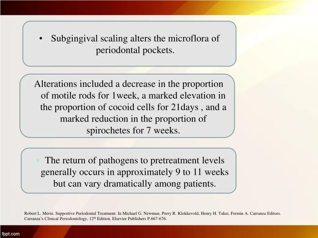 subgingival scaling alters the microflora