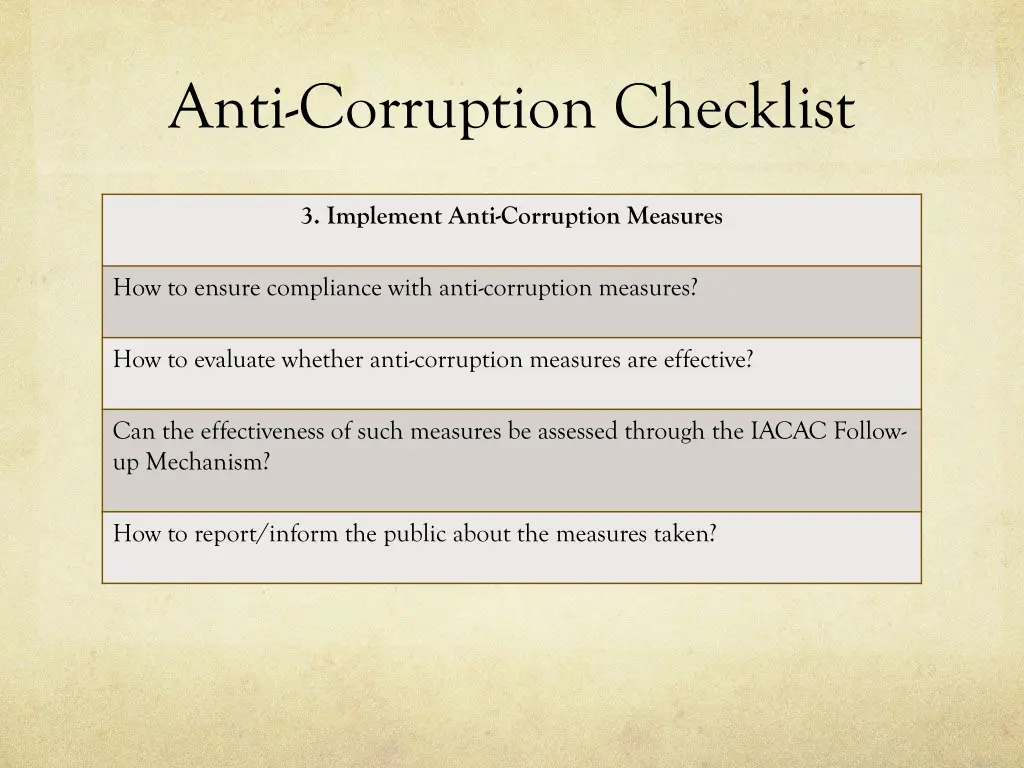 anti corruption checklist 2